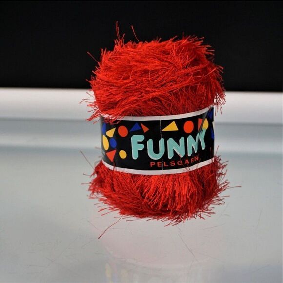 Funny Pelsgarn 4109 Eyelash Yarn Sandnes Garn Red Rust Color 1 Skein - Picture 1 of 7